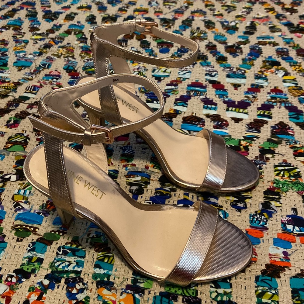 Gold Nine West heels